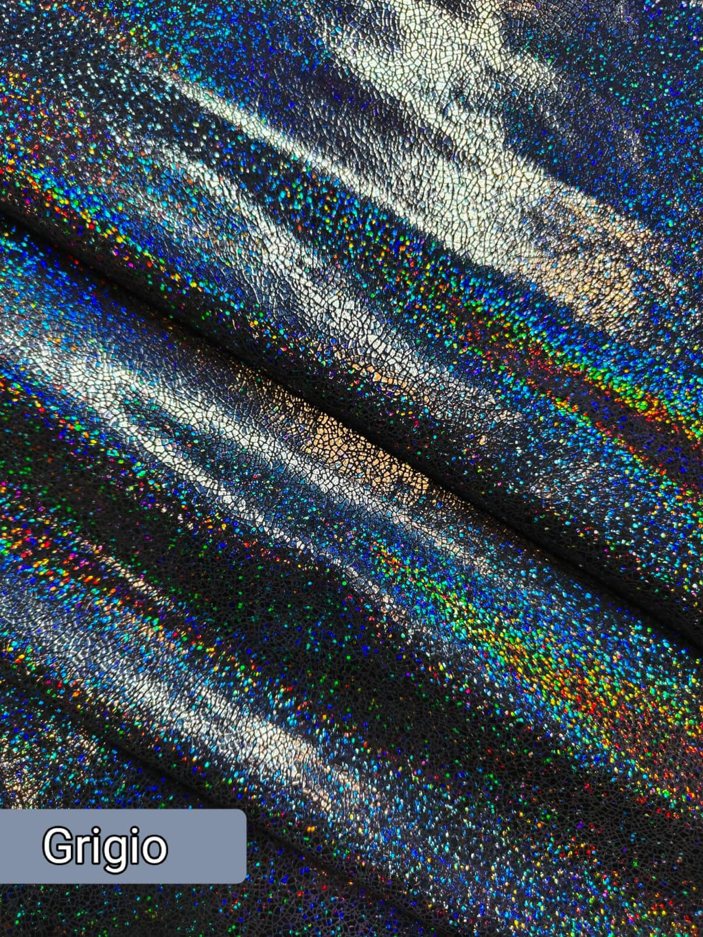 IRIDESCENT metallic leather hide, CRAKLE printed goatskin, super soft shiny calfskin, various thicknesses B19477-MT(st) La Garzarara