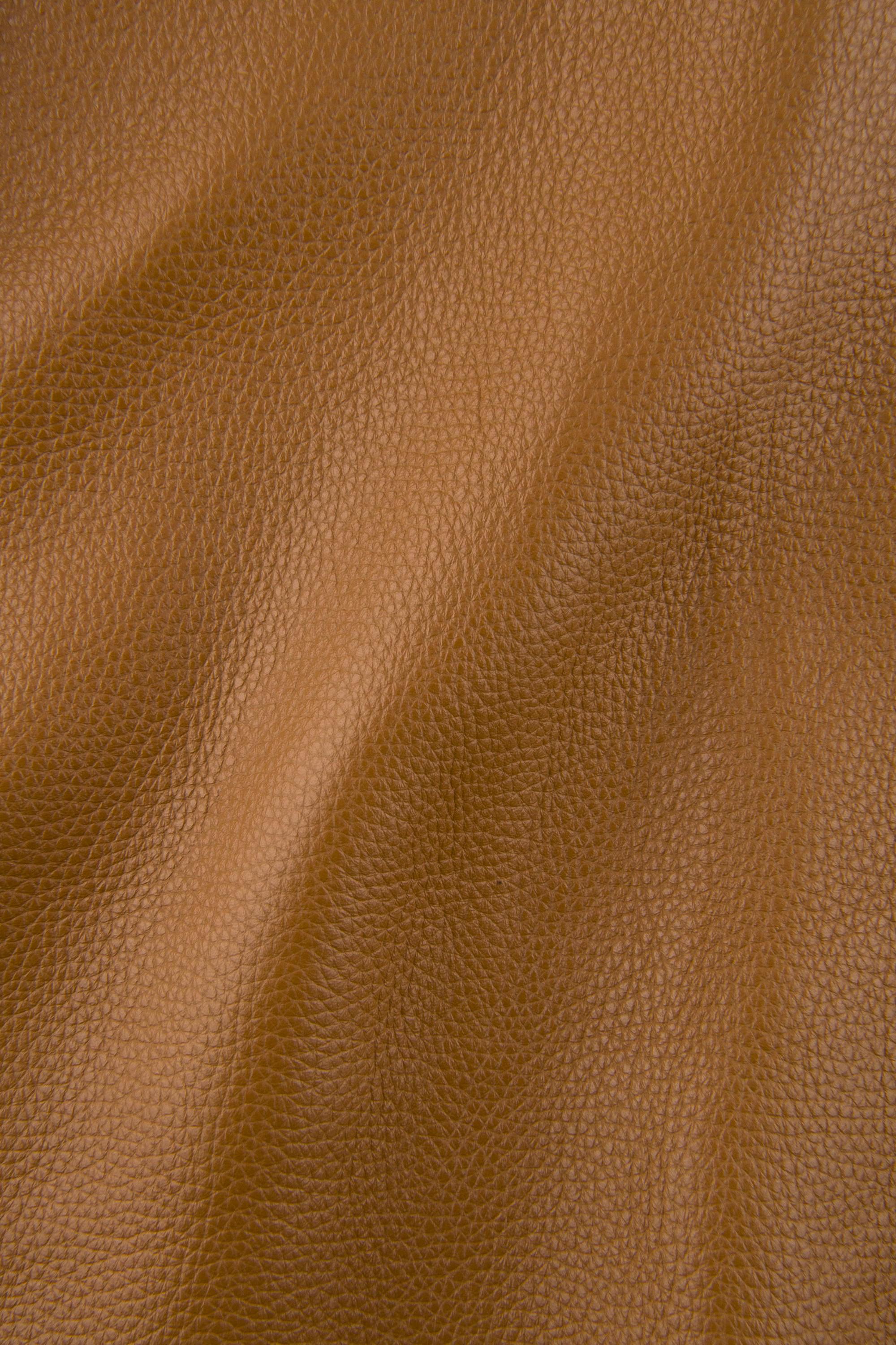 Brown tan calf cowhide leather SKIN hide, pebbled grain semi glossy 1.5–1.6 mm for bags and accessories, B17467-TU La Garzarara