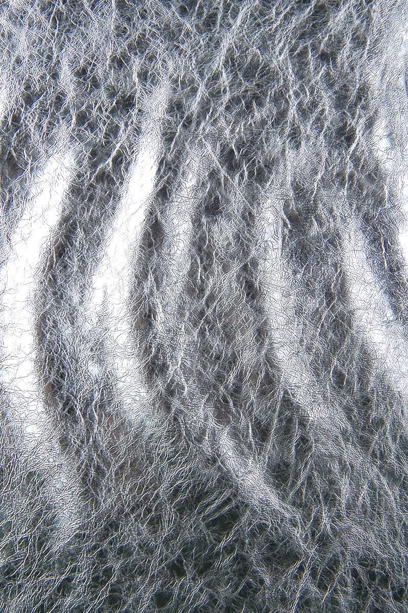 Silver METALLIC leather skin, sparkle WRINKLED goatskin, soft bright hide 0.8 - 1.0 mm B17386-MT La Garzarara