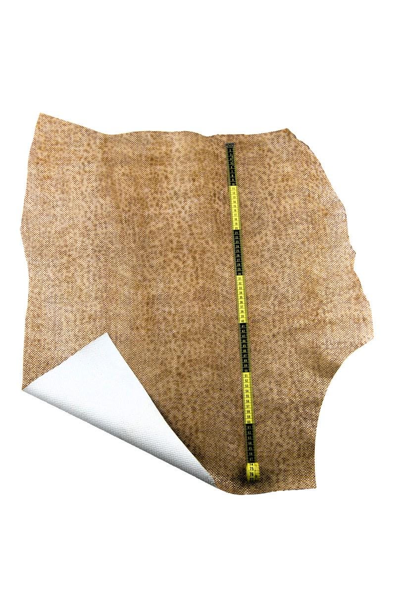 Fine Lizard Embossed cow leather, Metallic Gold Leather Hide, Soft Italian textured skin B17376-MT(st) La Garzarara