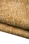 Fine Lizard Embossed cow leather, Metallic Gold Leather Hide, Soft Italian textured skin B17376-MT(st) La Garzarara