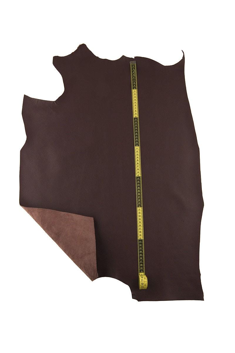 Brown pebbled calf cowhide leather SKIN hide, semi glossy soft grain 1.3–1.4 mm for bags, B17245-TU La Garzarara