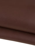 Reddish BROWN leather hide, tiny PEBBLE grain embossed calfskin, soft semi glossy, genuine italian cowhide 1.4 - 1.5 mm B17306-TU