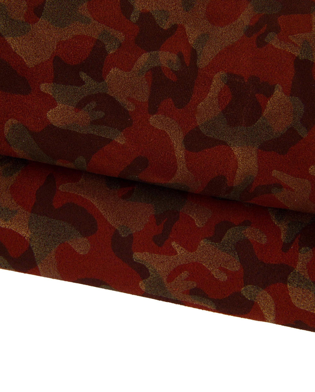 CAMO Leather hide, textured leather skin, bronze brown military print on rust suede split calfskin camouflage B17319-MT(ST) La Garzarara