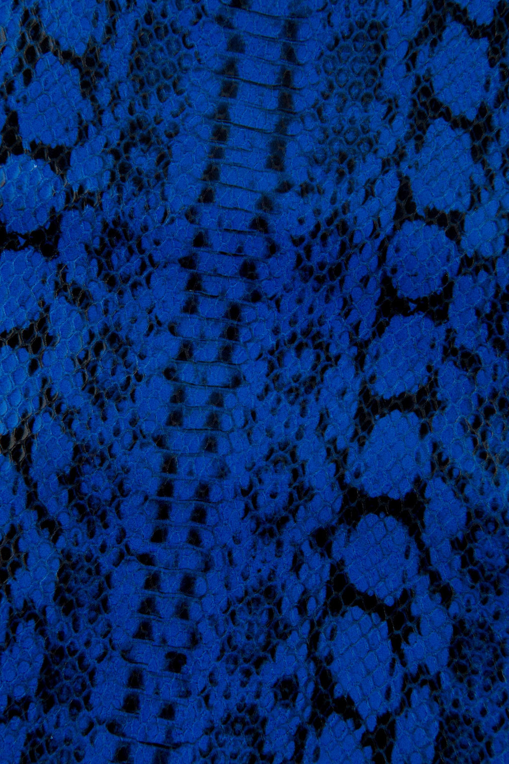 Electric blue PYHTON leather hide, glossy printed cowhide, snake pattern on calfskin B17634-ST La Garzarara
