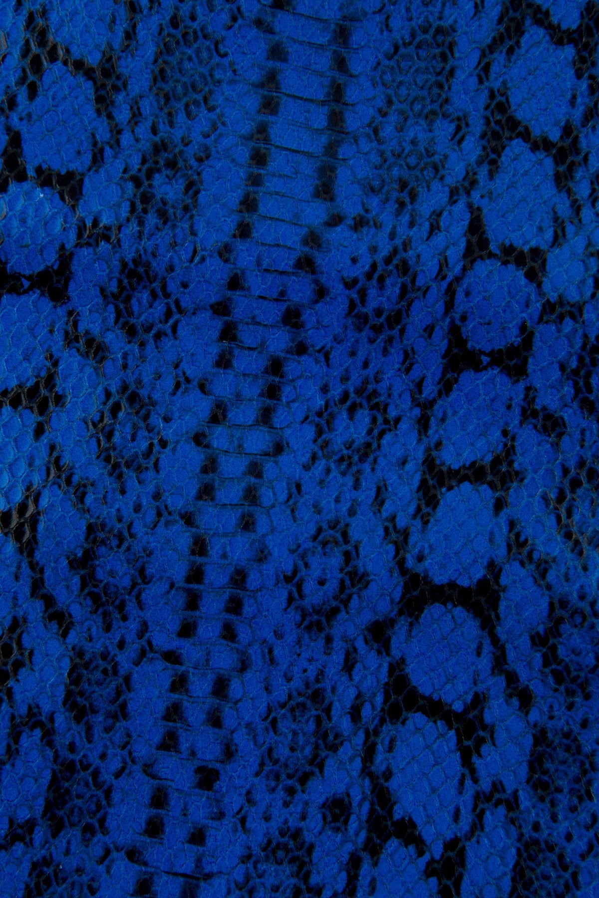 Electric blue PYHTON leather hide, glossy printed cowhide, snake pattern on calfskin B17634-ST La Garzarara