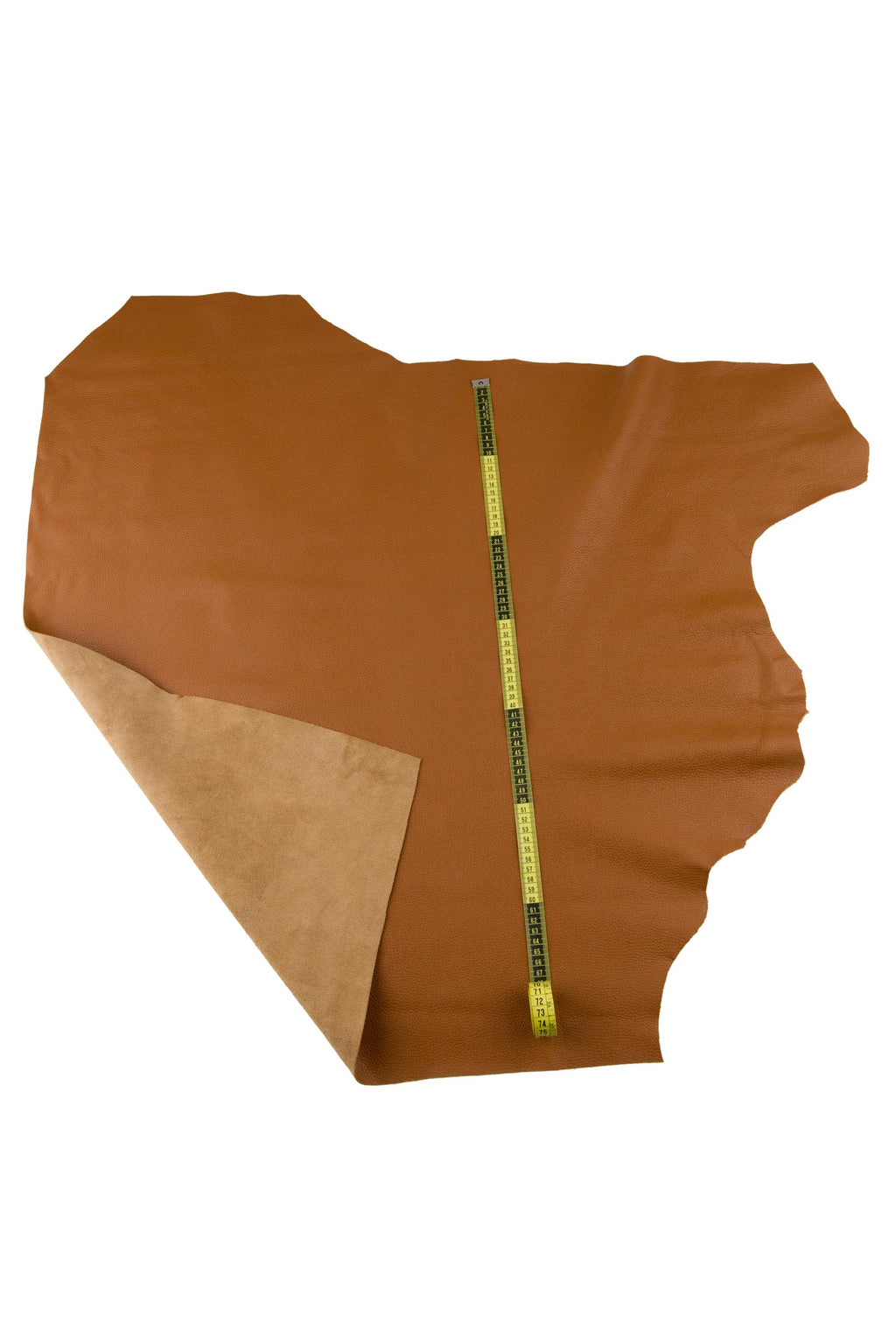 Tan PEBBLE grain printed leather hide, brown soft cowhide, semi glossy embossed calfskin B17635-TU La Garzarara