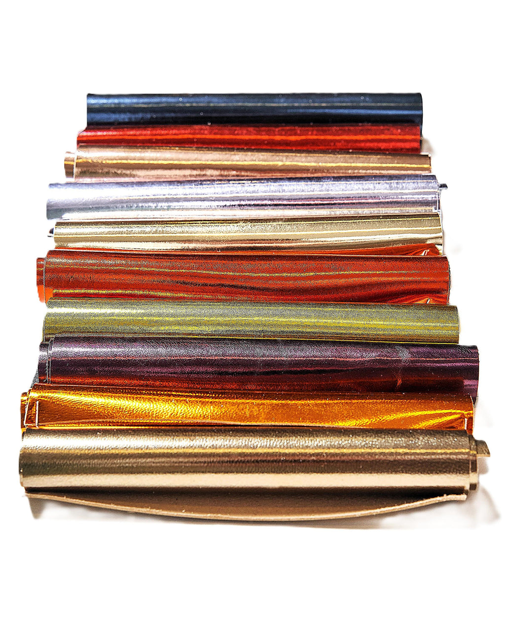 Mirror Metallic Leather Scraps in Assorted Colors - 10 random SPECCHIO Smooth Solid Tones leather pieces 6x5" / 15x12 cm RT300 La Garzarara
