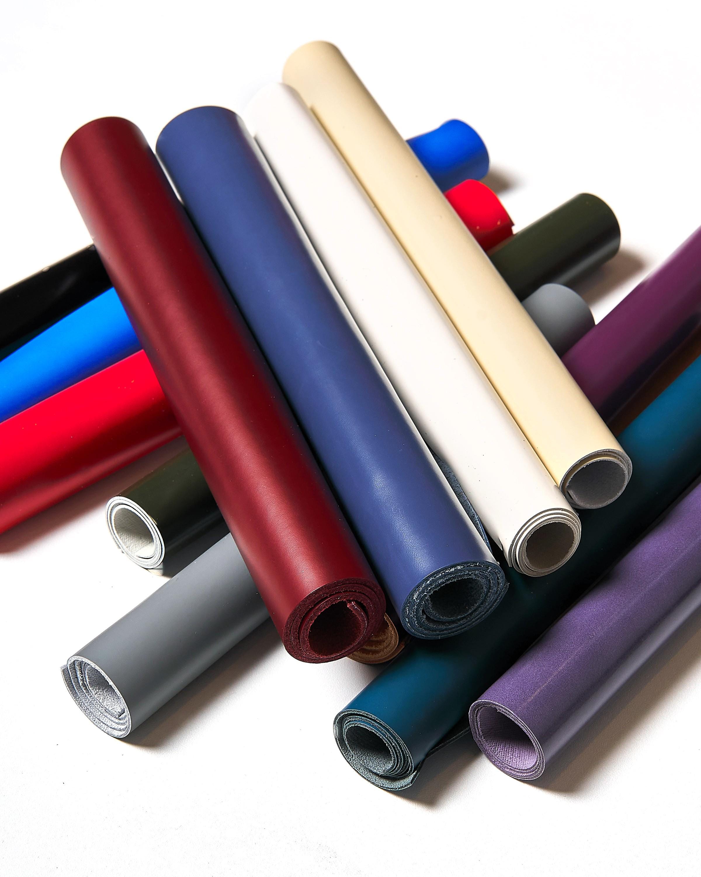 BRUSHED Leather Scraps in Assorted Colors - 10 random Smooth Solid Tones leather pieces 10x8" / 25x20 cm RT305 La Garzarara