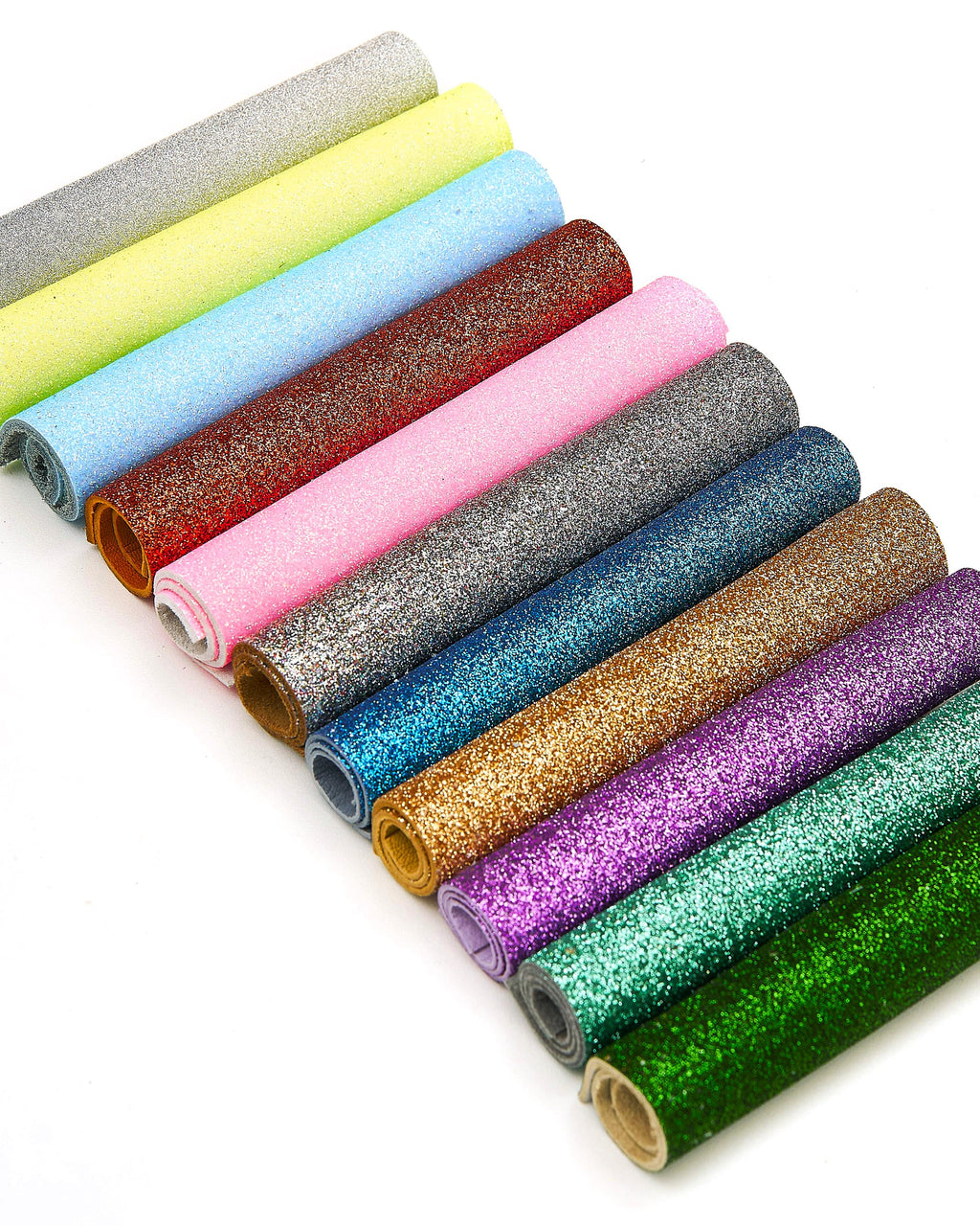 GLITTER leather scraps in assorted colors - 10 random smooth solid tones leather pieces 6x5" / 15x12 cm RT308 La Garzarara