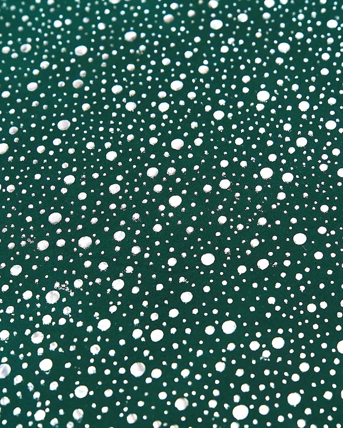 Green leather hide smooth finish, polka dot printed skin white spots, emerald fashion leather hide for bags. Set of 2 skins B17272-MT(st)