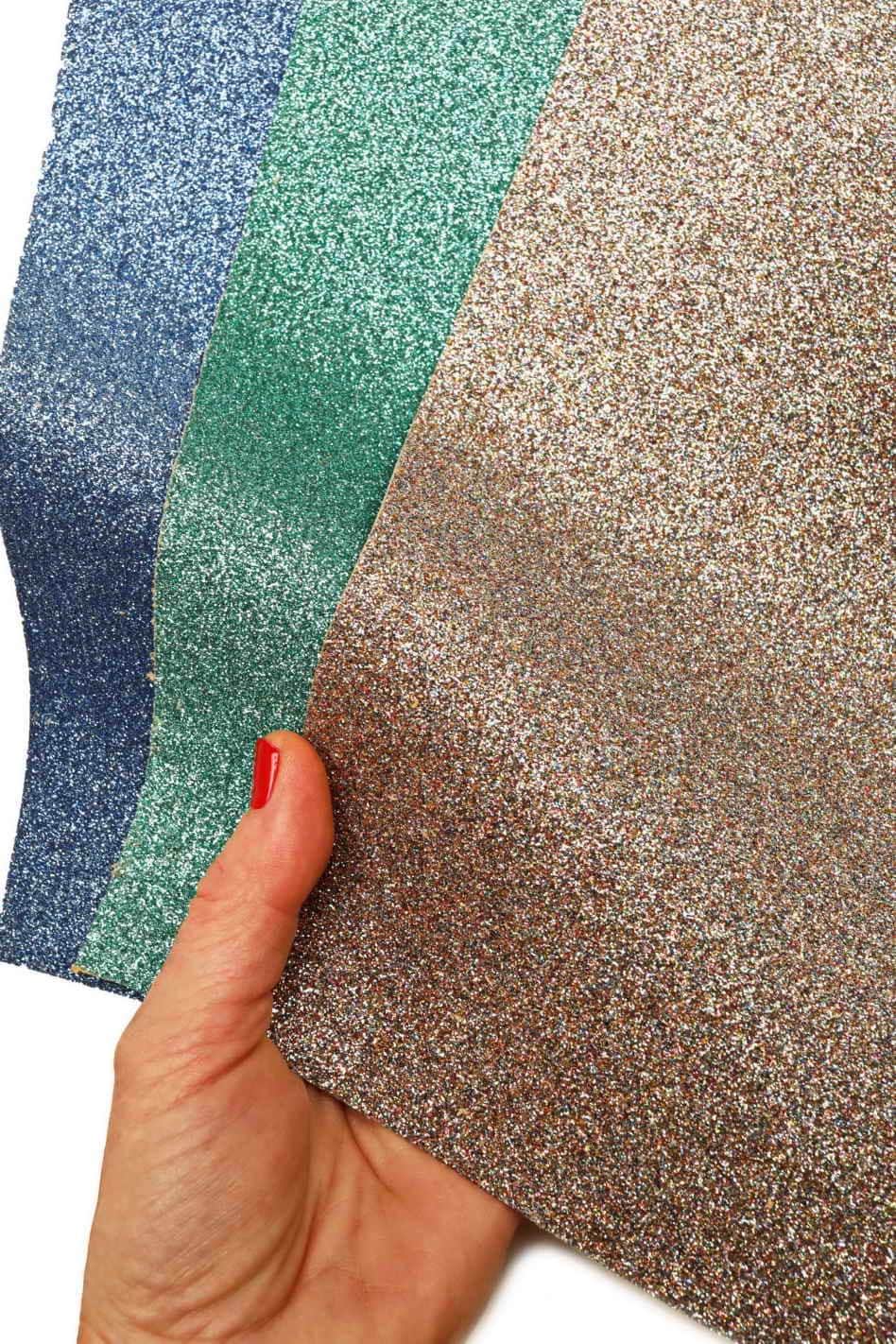 Selected leather pieces, GLITTER sparkles bright colors, selection of leather remnants as per pictures 12x12" / 10x8" RT88 La Garzarara