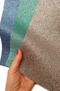 Selected leather pieces, GLITTER sparkles bright colors, selection of leather remnants as per pictures 12x12" / 10x8" RT88 La Garzarara