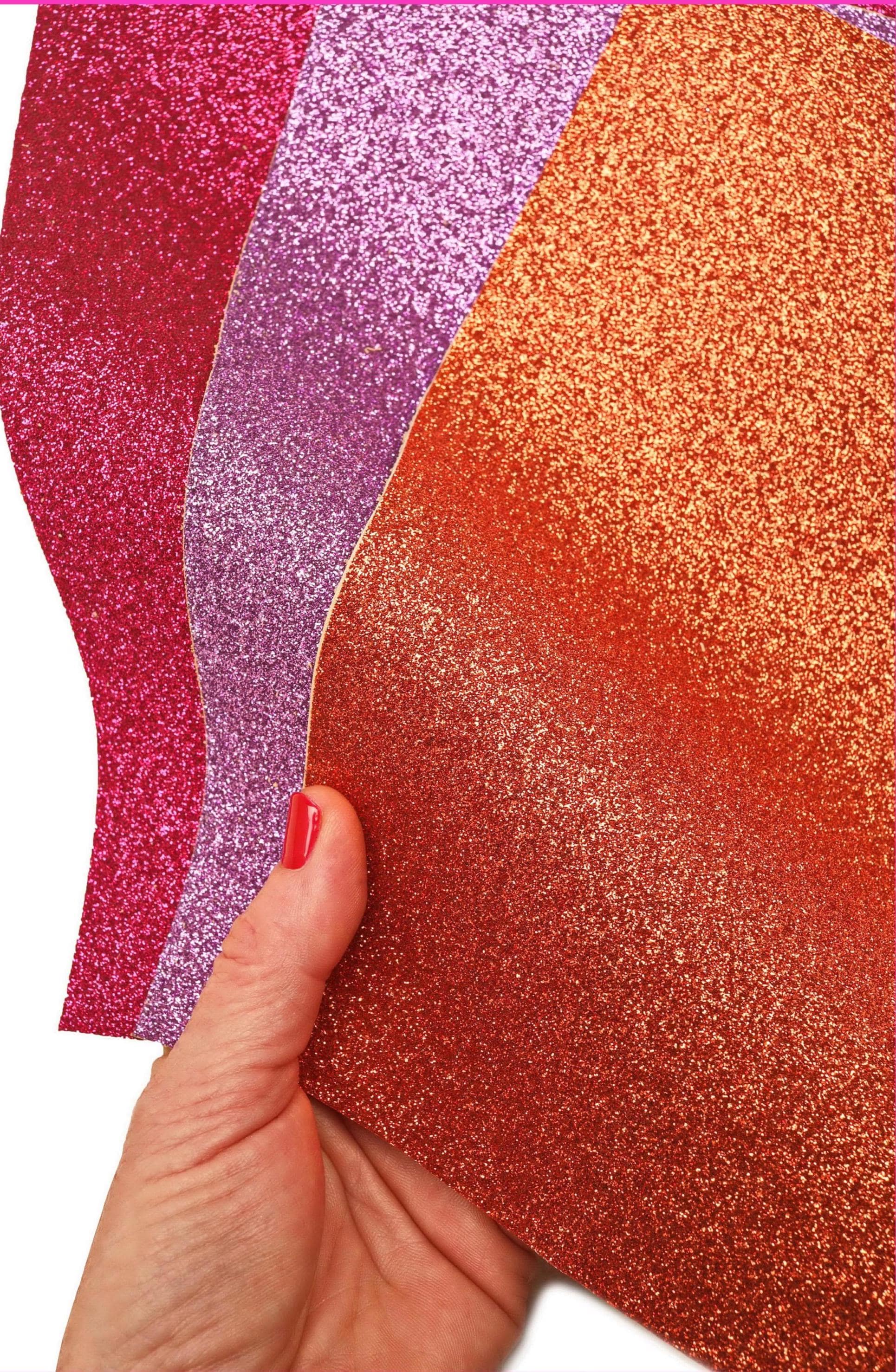 Selected leather pieces, GLITTER SPARKLES bright colors, selection of leather remnants as per pictures 12x12" / 10x8" RT86 La Garzarara