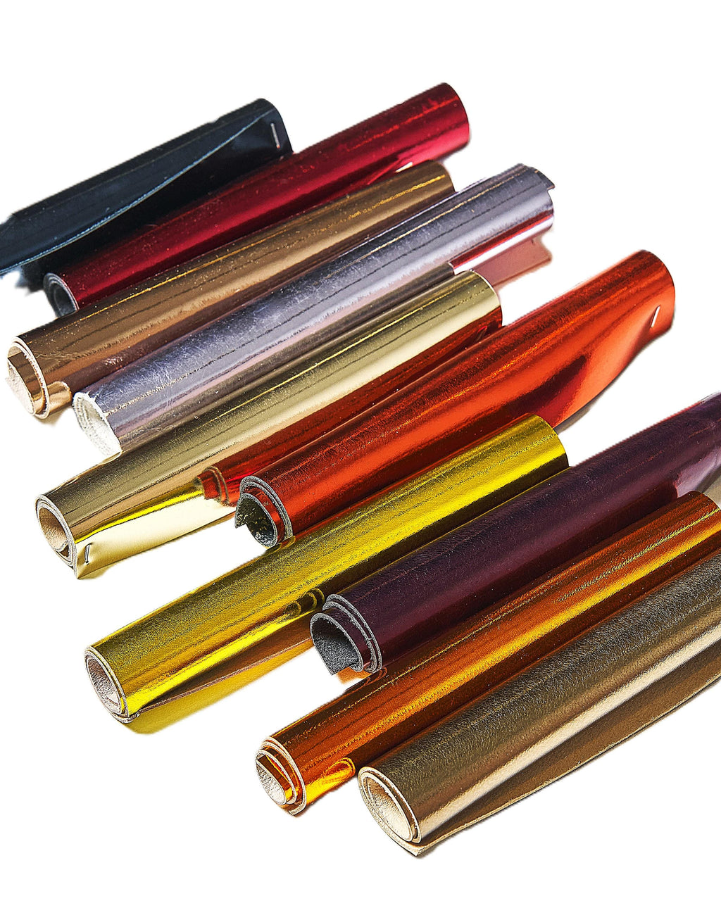 Mirror Metallic Leather Scraps in Assorted Colors - 10 random SPECCHIO Smooth Solid Tones leather pieces 6x5" / 15x12 cm RT300 La Garzarara