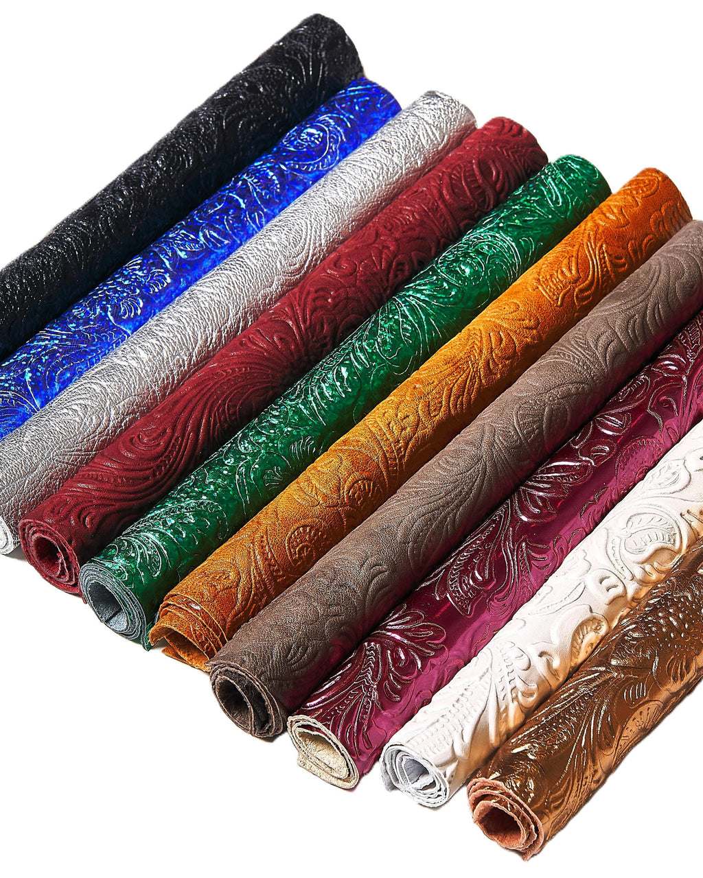 Western Print Leather Scraps, Mexican Charro Pattern Offcuts, Colorful Leather Pieces for Crafts 10x8" / 25x20 cm RT304 La Garzarara