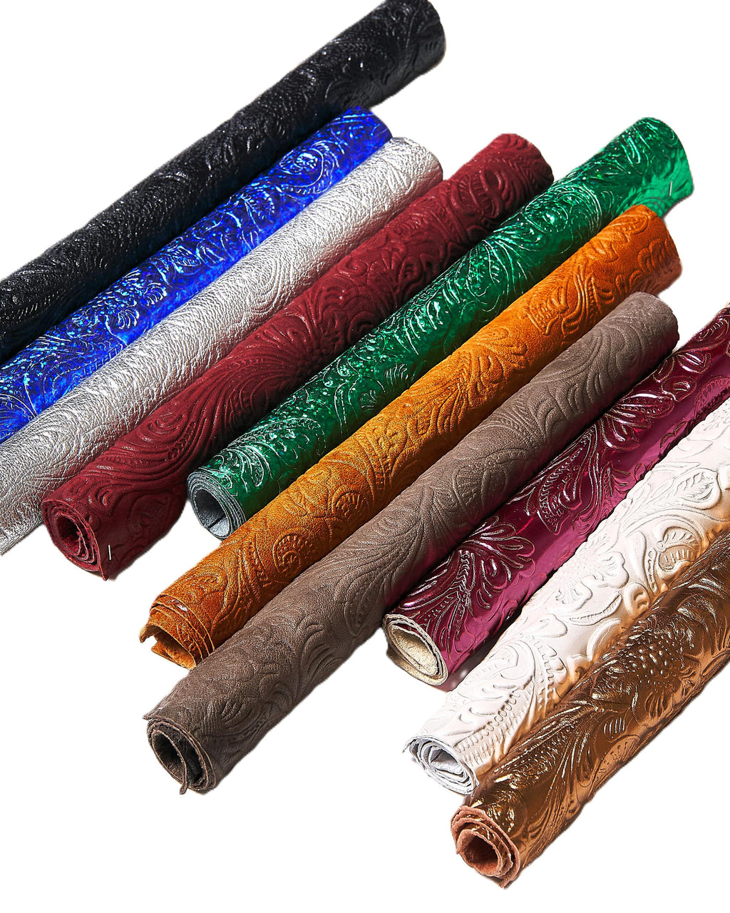 Western Print Leather Scraps, Mexican Charro Pattern Offcuts, Colorful Leather Pieces for Crafts 10x8" / 25x20 cm RT304 La Garzarara