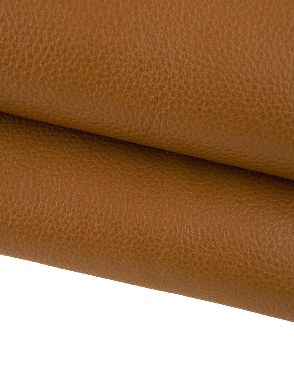 Brown tan calf cowhide leather SKIN hide, pebbled grain semi glossy 1.5–1.6 mm for bags and accessories, B17467-TU La Garzarara