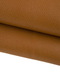 Brown tan calf cowhide leather SKIN hide, pebbled grain semi glossy 1.5–1.6 mm for bags and accessories, B17467-TU La Garzarara