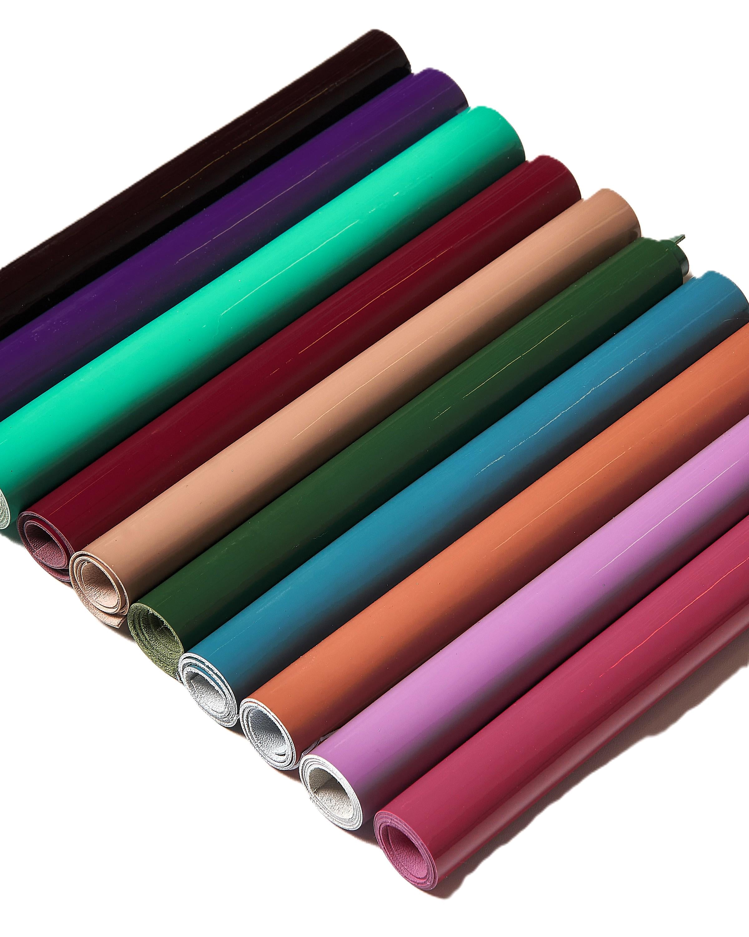 PATENT Leather Scraps in Assorted Colors - 10 random glossy Smooth Solid Tones leather pieces 10x8" / 20x25 cm RT307 La Garzarara
