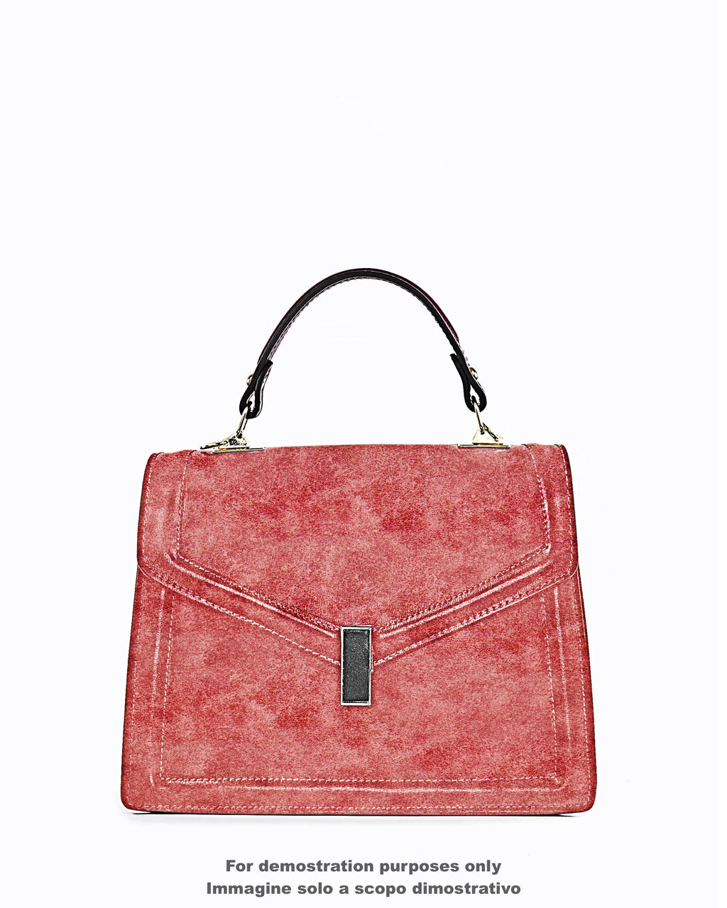 Burgundy super VINTAGE leather hide, aged DISTRESSED suede calfskin, wrinkled effect on soft cowhide B17662-VT La Garzarara