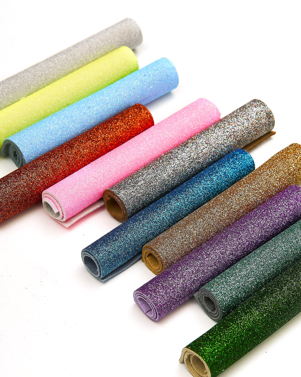 GLITTER leather scraps in assorted colors - 10 random smooth solid tones leather pieces 6x5" / 15x12 cm RT308 La Garzarara