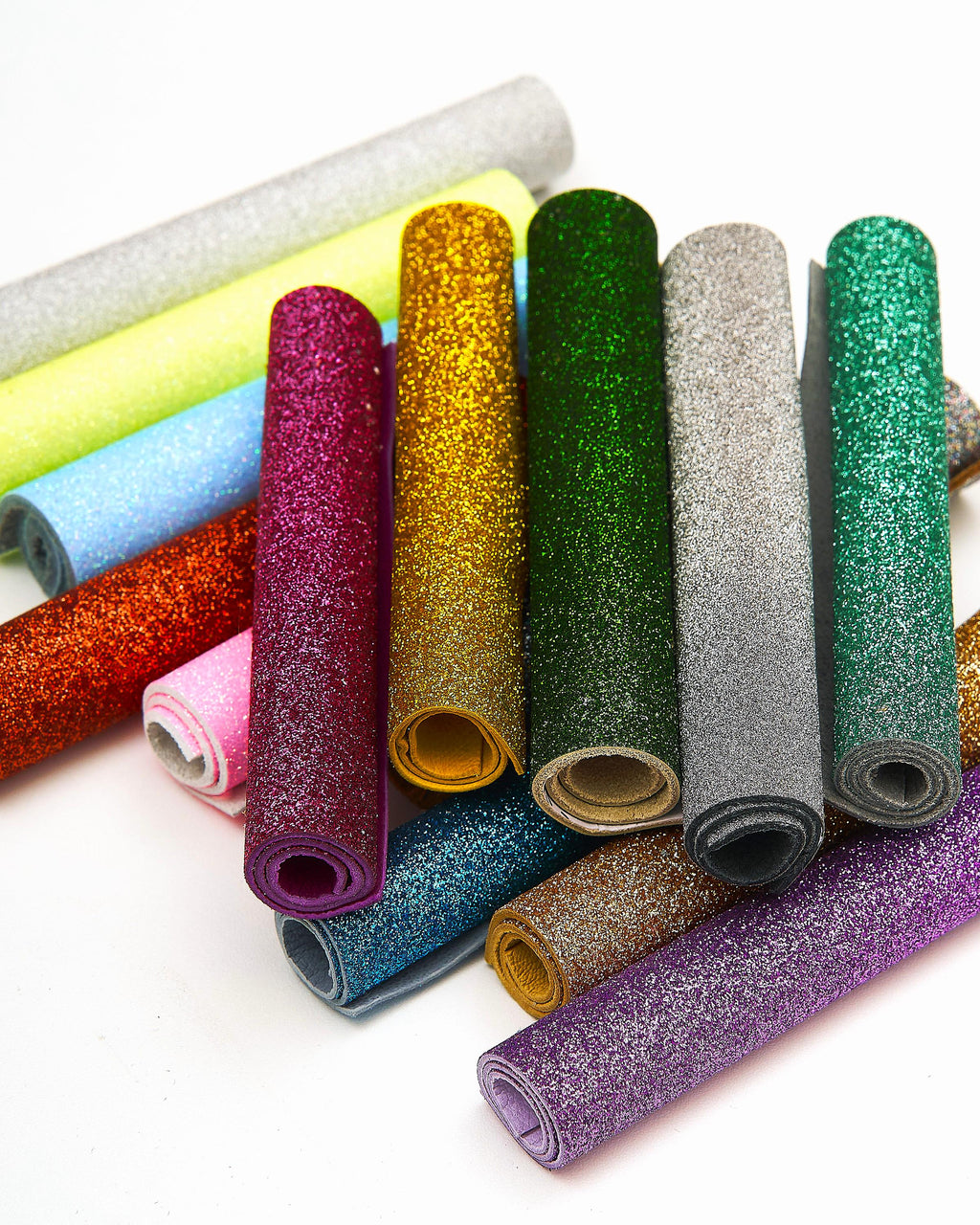 GLITTER leather scraps in assorted colors - 10 random smooth solid tones leather pieces 6x5" / 15x12 cm RT308 La Garzarara