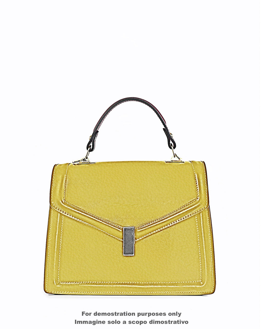Greenish yellow grainy leather hide, PEBBLE GRAIN printed cowhide, soft embossed calfskin for crafting B17768-TU La Garzarara
