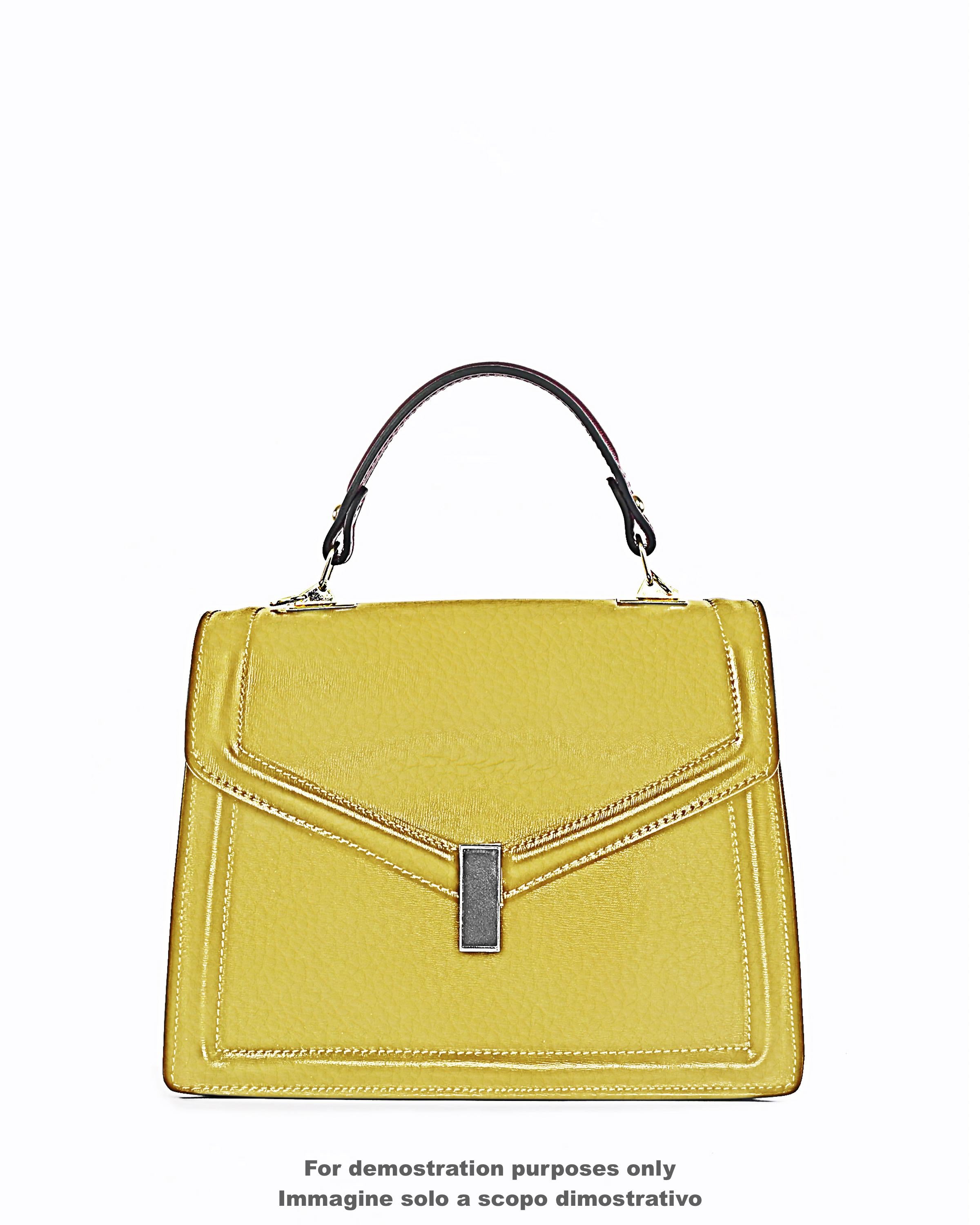 Greenish yellow grainy leather hide, PEBBLE GRAIN printed cowhide, soft embossed calfskin for crafting B17768-TU La Garzarara