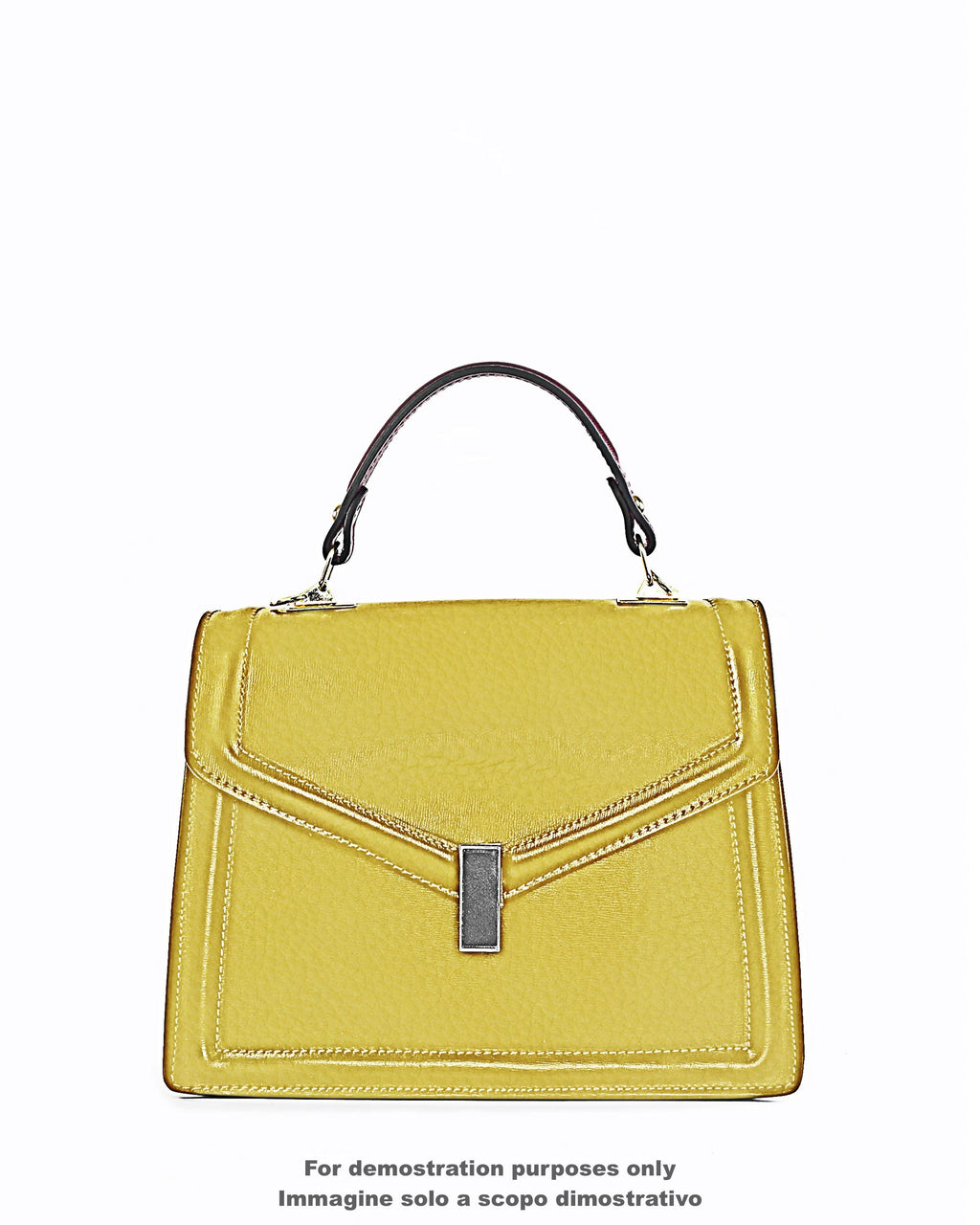 Greenish yellow grainy leather hide, PEBBLE GRAIN printed cowhide, soft embossed calfskin for crafting B17768-TU La Garzarara