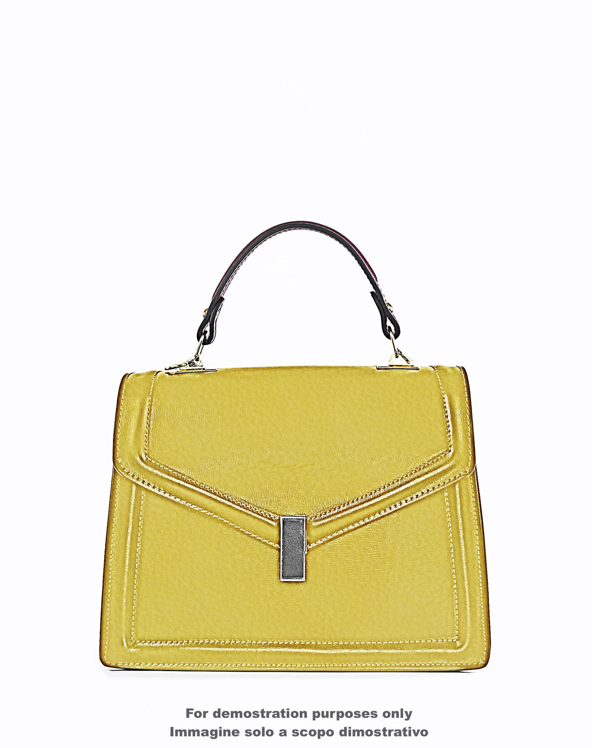 Greenish yellow grainy leather hide, PEBBLE GRAIN printed cowhide, soft embossed calfskin for crafting B17768-TU La Garzarara