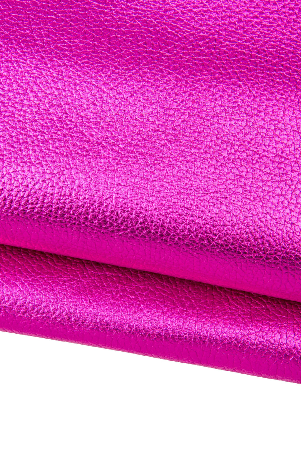 Fuchsia PEBBLE GRAIN printed cowhide, soft metallic bright leather hide, sparkle pink calfskin 1.1 - 1.3 mm B17767-MT La Garzarara