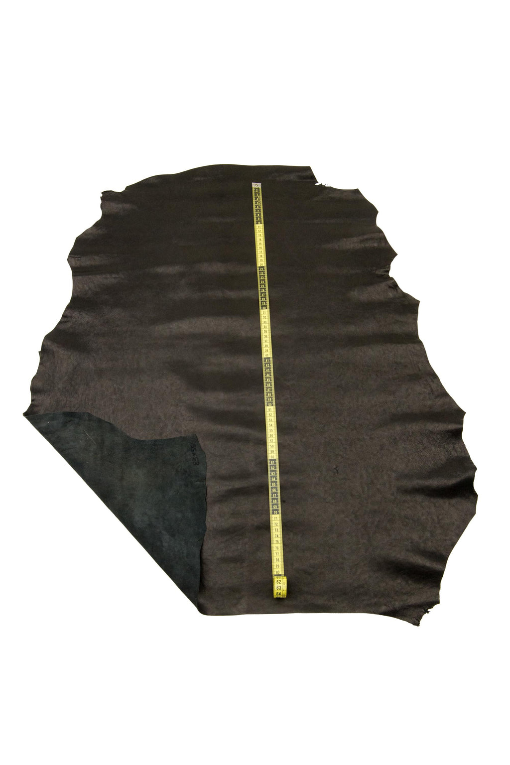 Black SPORTY leather skin, glossy soft WASHED lambskin, wrinkled sheepskin nappa for crafters B17629-TB La Garzarara