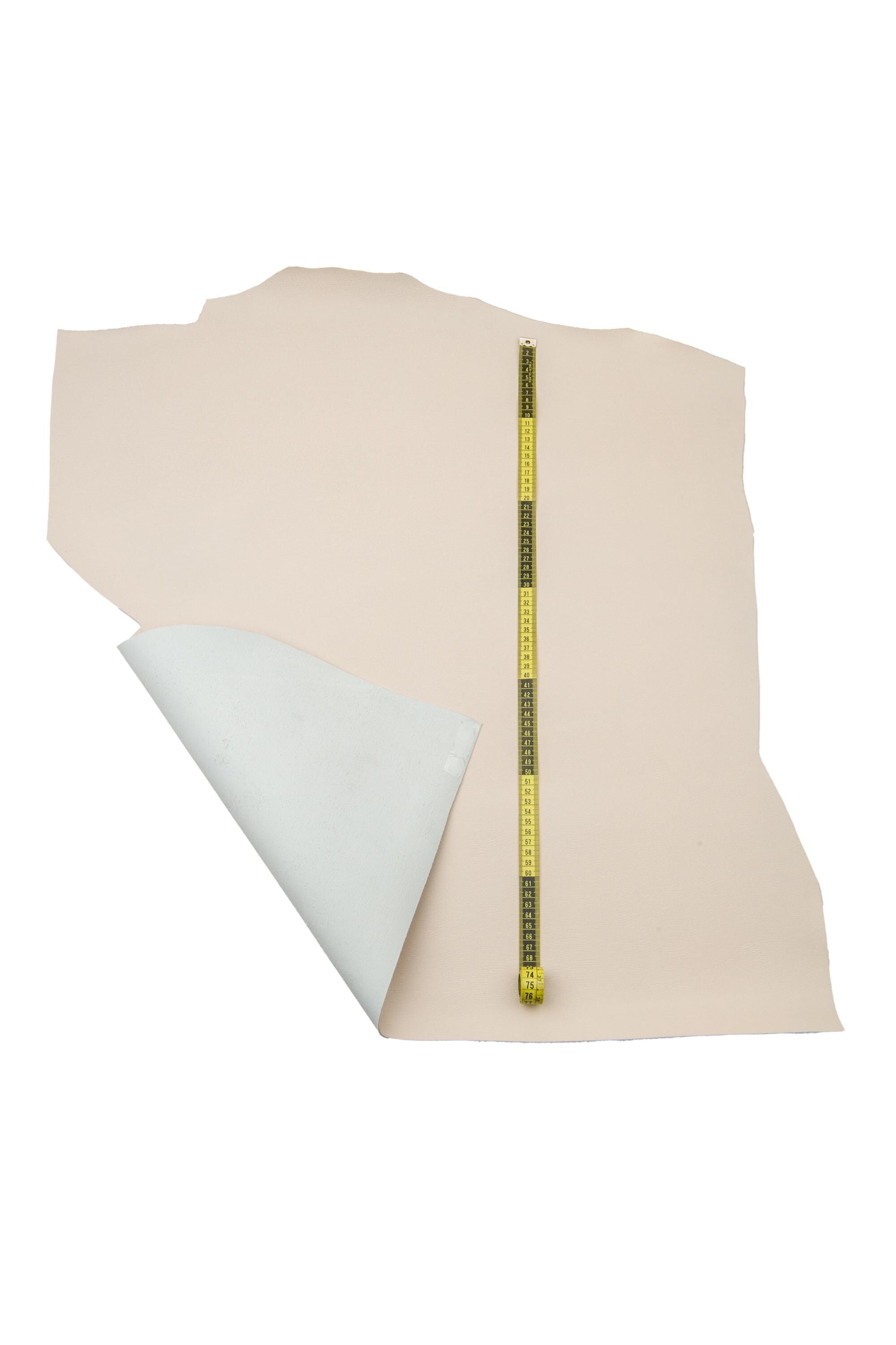 Saffiano Ivory cream leather hide fine grain texture, light beige skin, elegant smooth leather for bags craft B17630-TU La Garzarara