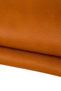 Brown PEBBLE GRAIN printed leather hide, tan grainy calfskin, soft embossed cowhide for crafting B17661-TU La Garzarara