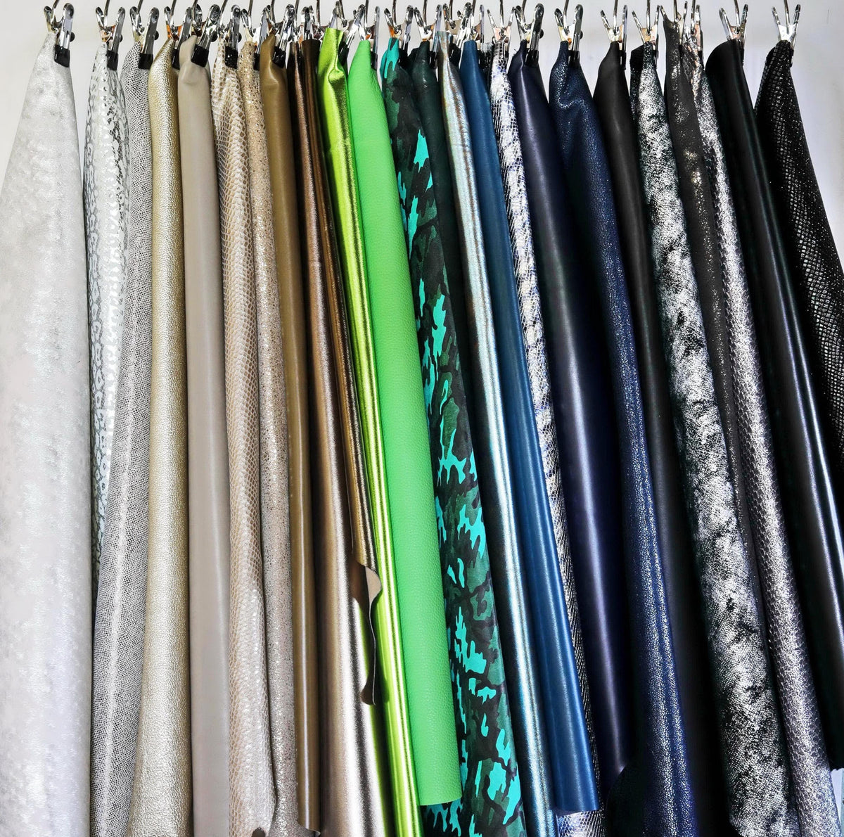 Leather STOCK deal, 40 full hides - RANDOM selection - mix of colors, textured, metallics, distressed, solid colors B14381-ST