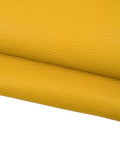 Yellow pebbled calf cowhide leather SKIN, semi glossy thick grain hide 1.4–1.6 mm for leather goods, B17902-TU La Garzarara