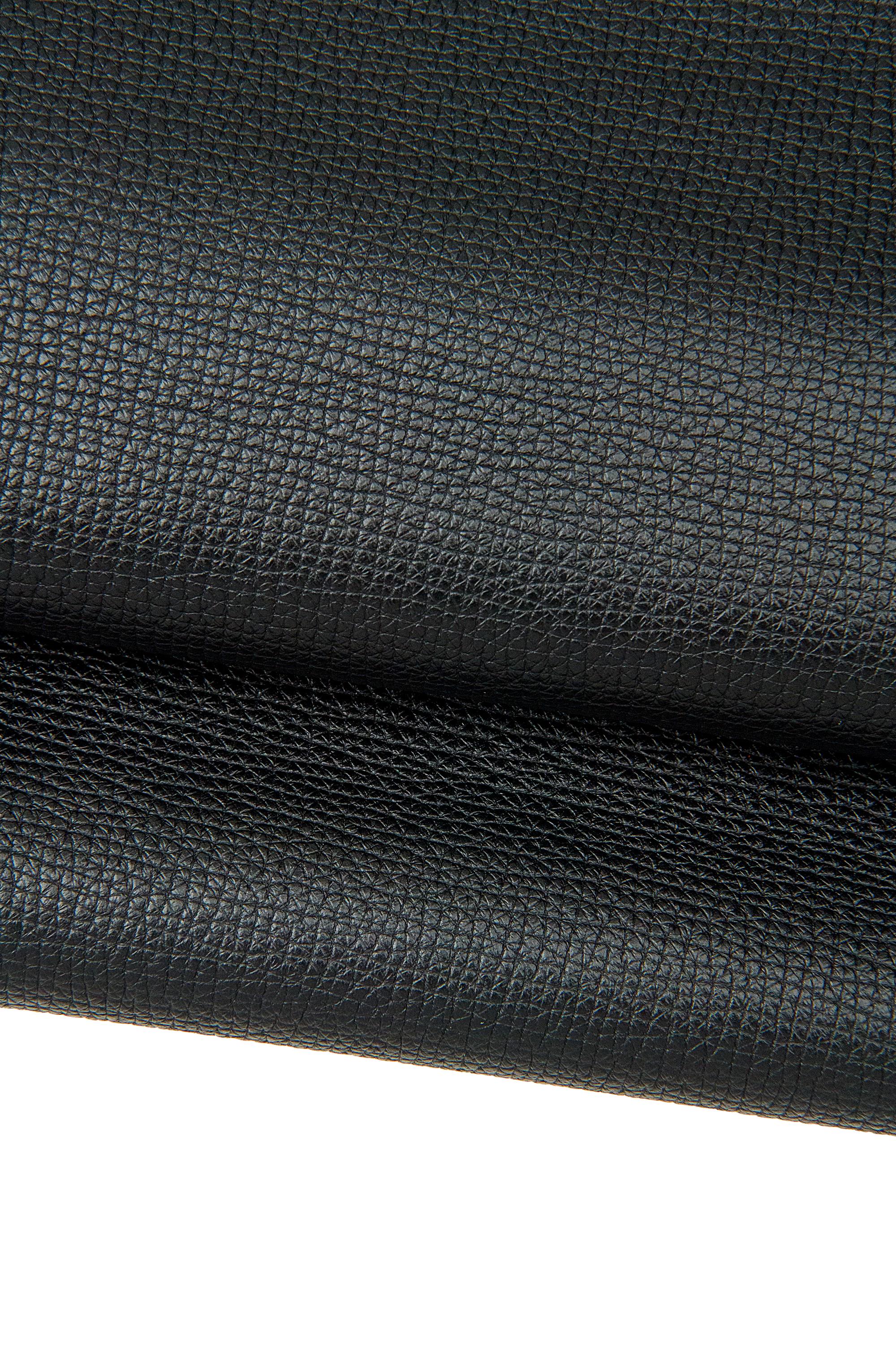 Black Leather for handbags, Coarse Grain SAFFIANO - like Leather hide, Grainy textured skin B17631-TB La Garzarara