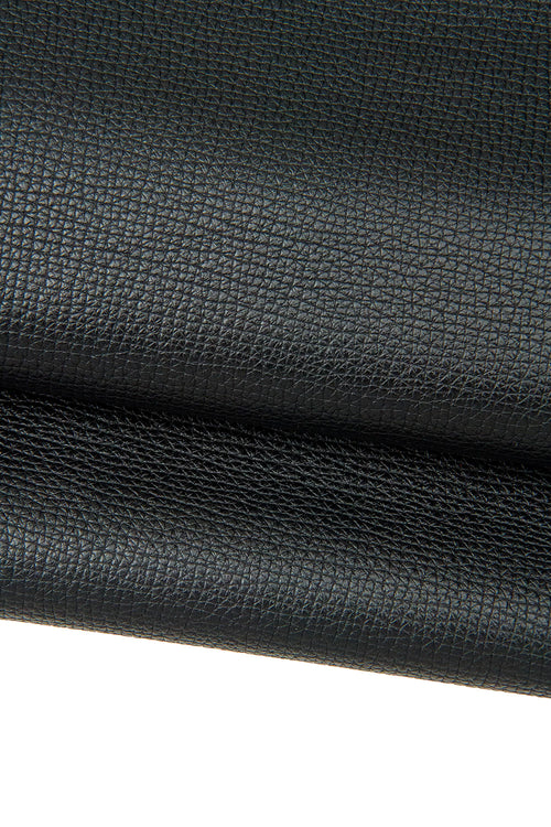 Black Leather for handbags, Coarse Grain SAFFIANO - like Leather hide, Grainy textured skin B17631-TB La Garzarara