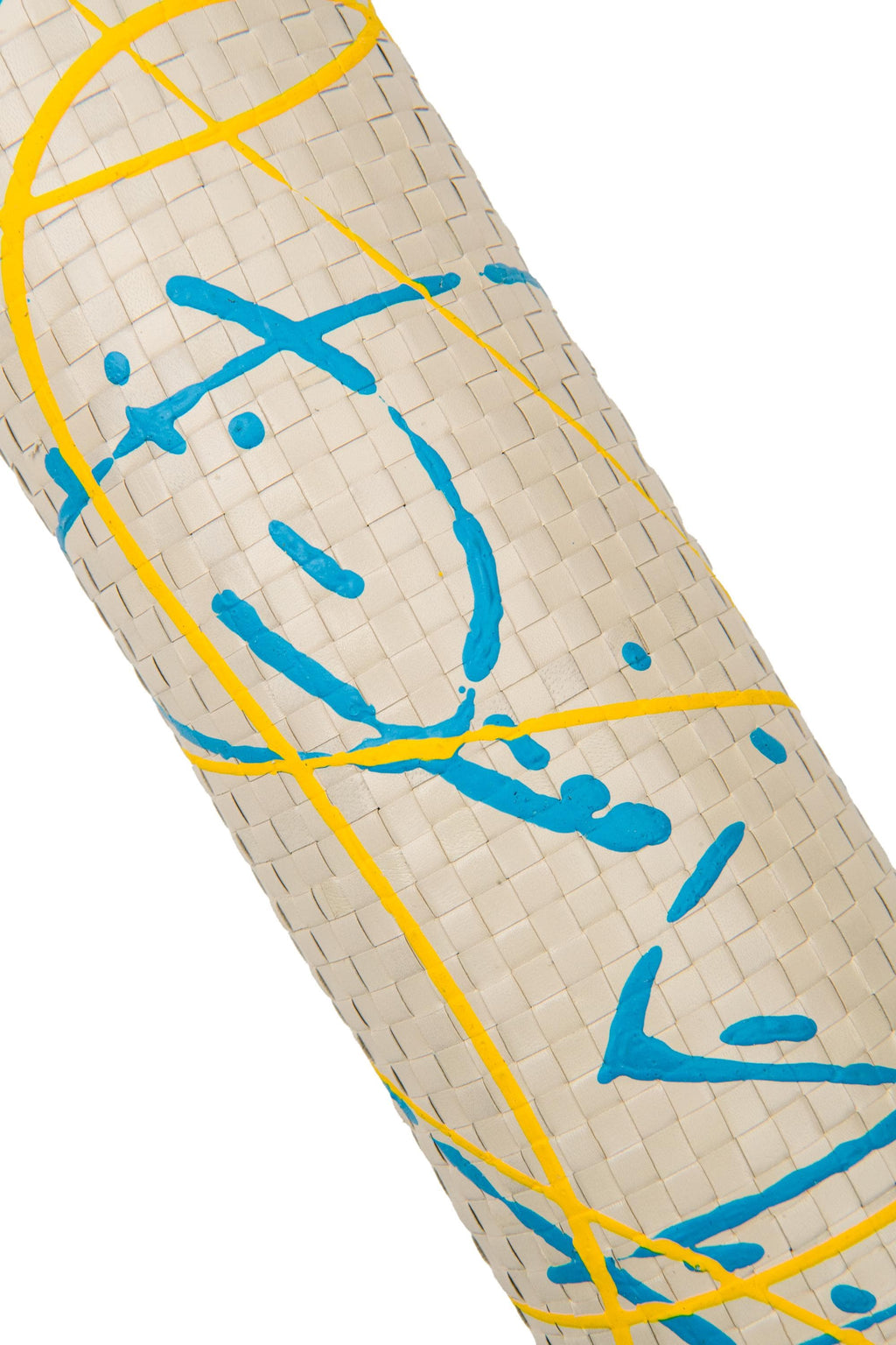 Multicolor BRAIDED leather hide, hand painted cowhide, splash print on calfskin B17757-DM La Garzarara