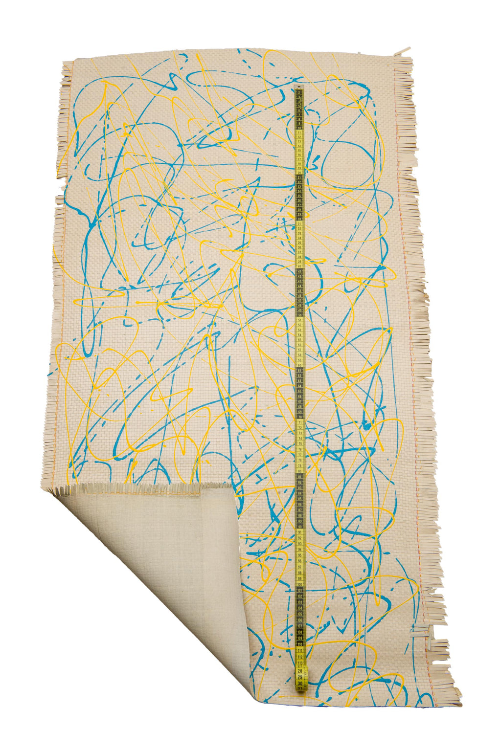 Multicolor BRAIDED leather hide, hand painted cowhide, splash print on calfskin B17757-DM La Garzarara