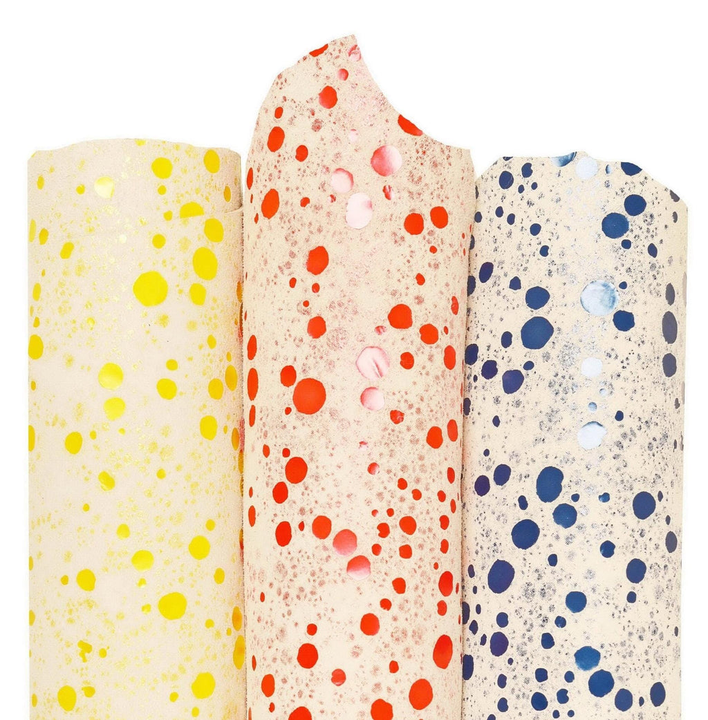 Yellow printed suede goatskin, polka dots textured goatskin, soft fancy skin B15965-ST La Garzarara