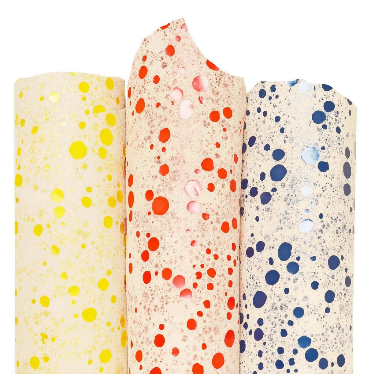 Yellow printed suede goatskin, polka dots textured goatskin, soft fancy skin B15965-ST La Garzarara