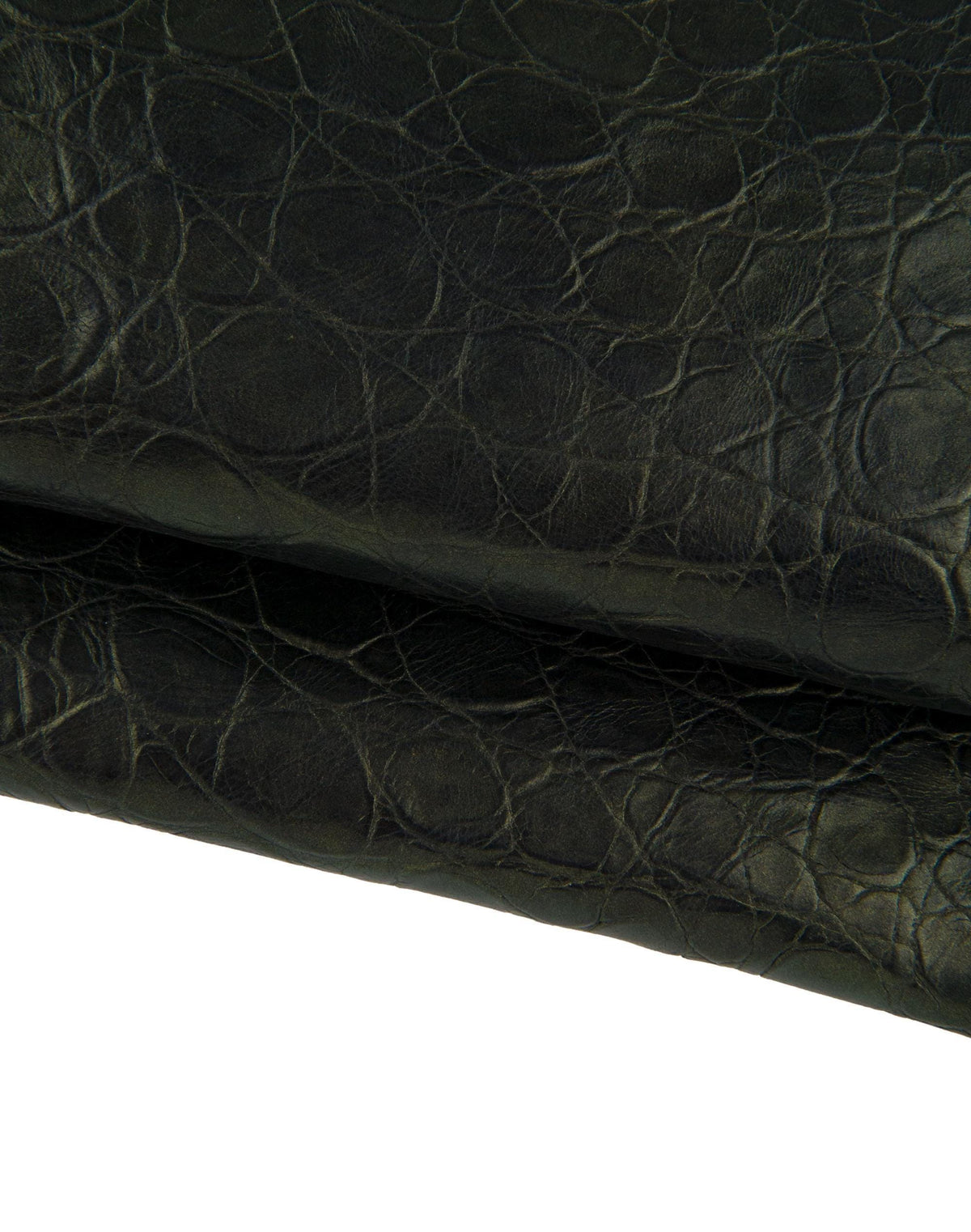 Bronze ALLIGATOR leather hide, metallic embossed shaded cowhide, crocodile printed calfskin soft B17338-MT(ST) La Garzarara