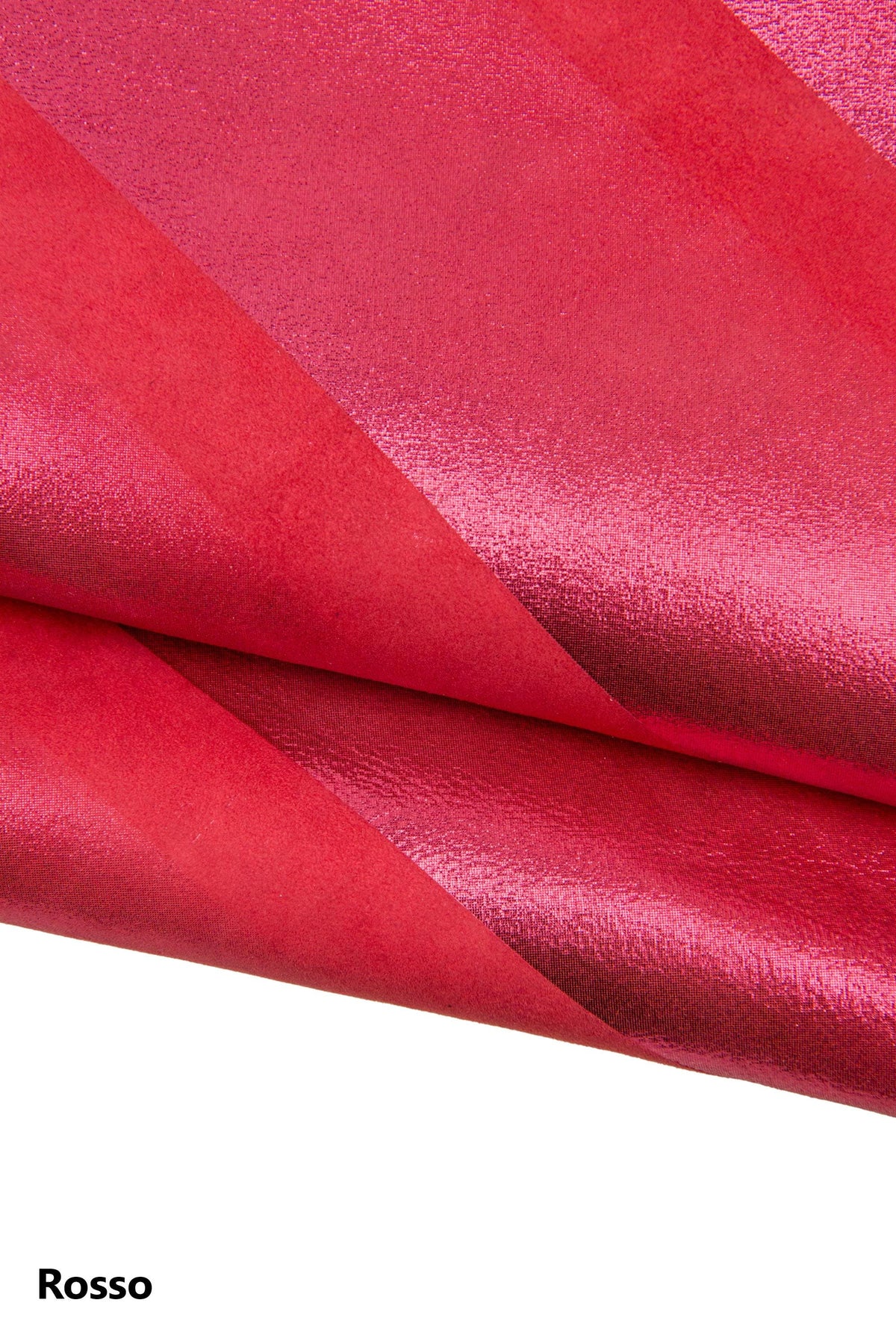 Herringbone Effect Leather skin, Vibrant Italian Leather,bright metallic suede leather hides B17688-MT(st) La Garzarara