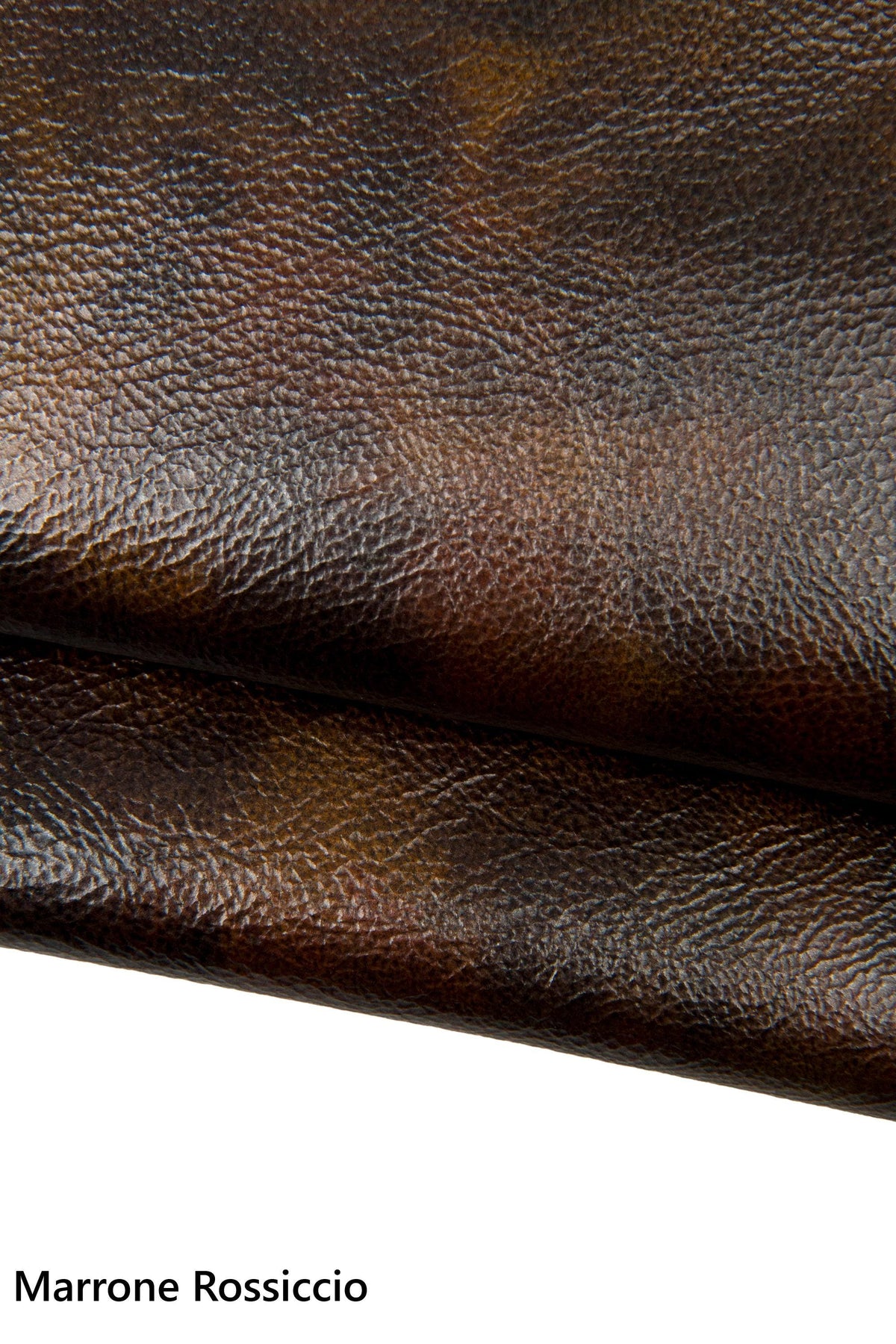 Aged glossy leather hide vintage washed look, distressed brown soft skin natural grain, antique style leather crafter B17945-st La Garzarara
