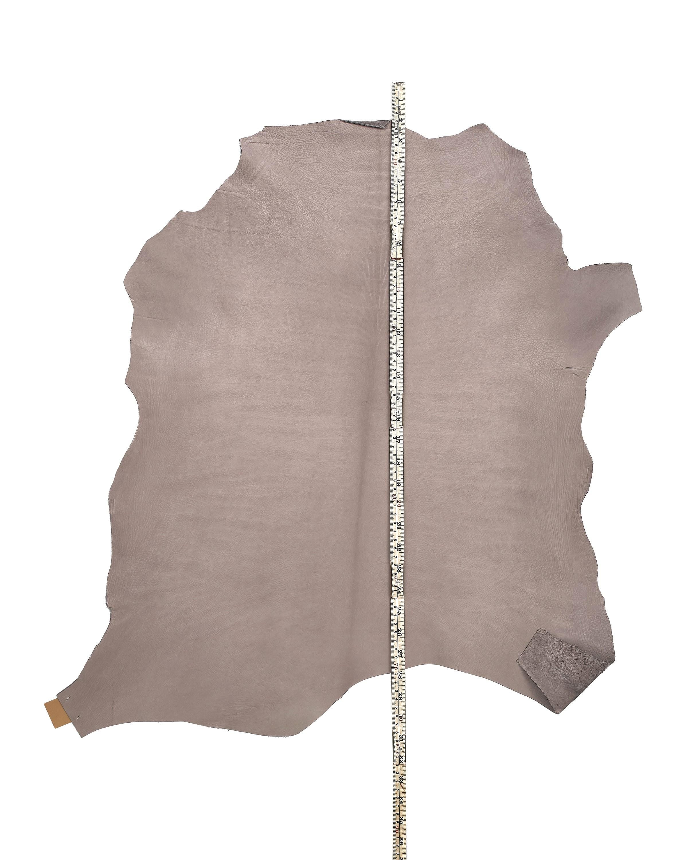 Dove grey NUBUCK leather hide, velvety calfskin, soft GRAIN super soft, cowhide for crafting B17852-TU La Garzarara