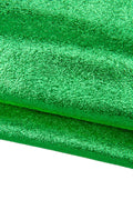 Green METALLIC leather skin, wrinkled bright SPARKLE goatskin, soft crackle hide B17659-MT La Garzarara