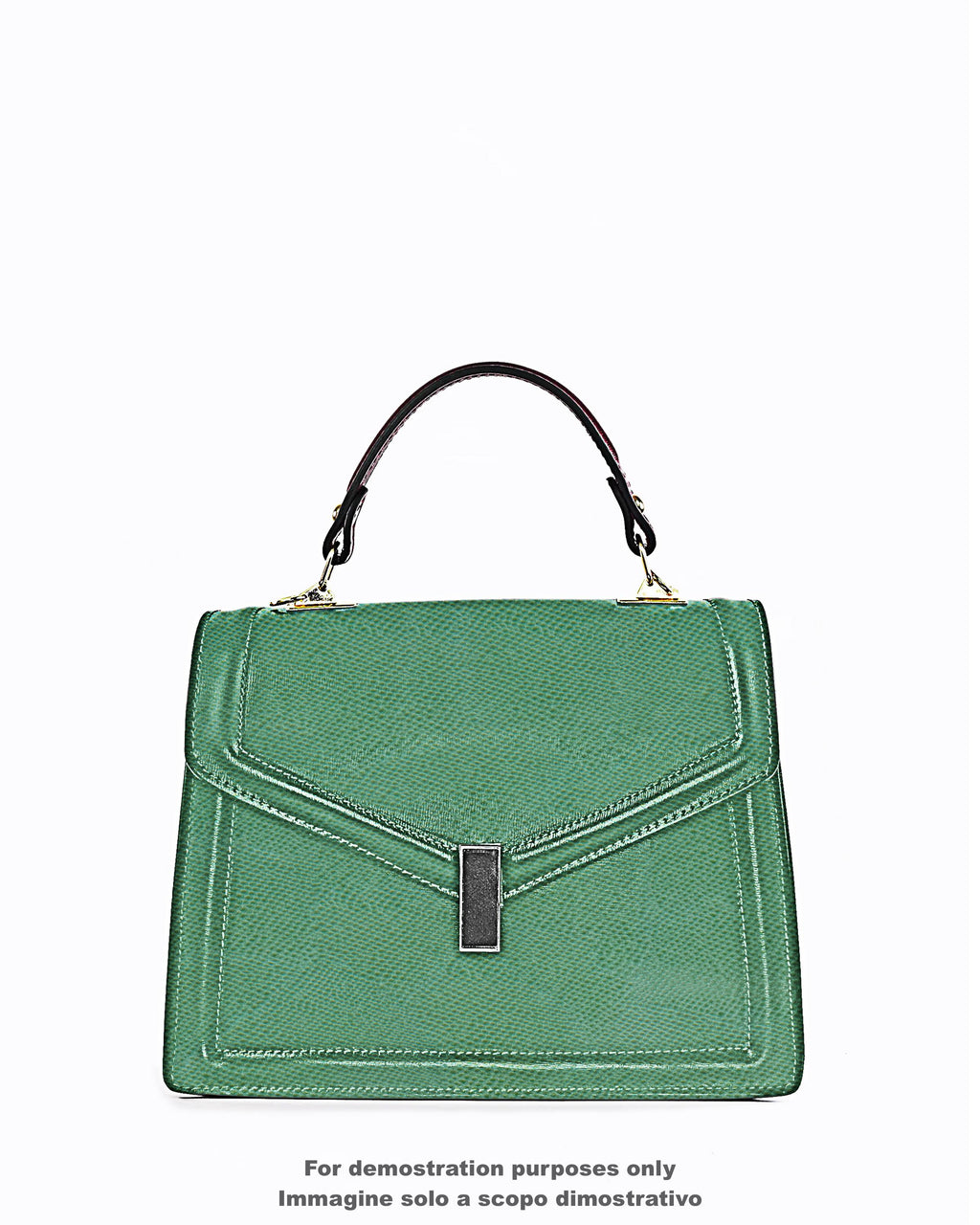Sage green lizard embossed leather hide, mint goat skin fine reptile print glossy soft 0.8 mm B17642-ST La Garzarara