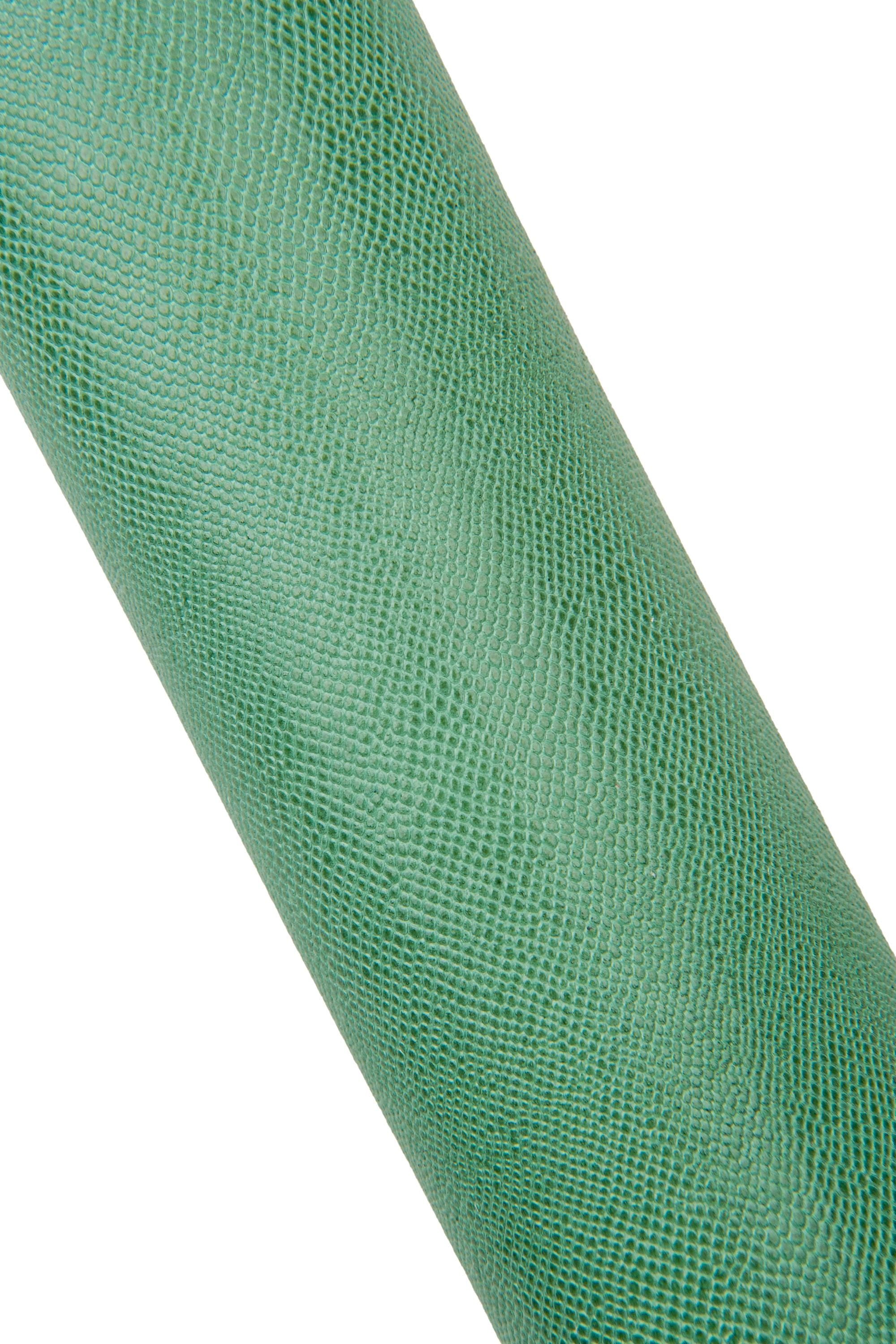 Sage green lizard embossed leather hide, mint goat skin fine reptile print glossy soft 0.8 mm B17642-ST La Garzarara